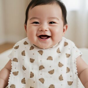 Unisex Newborn Baby Bib – Soft Muslin, Absorbent & Skin Friendly