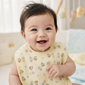 Unisex Newborn Baby Bib – Soft Muslin, Absorbent & Skin Friendly