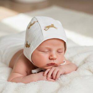 Unisex Newborn Baby Muslin Cap – Soft & Breathable Baby Cap | Skin-Friendly & Comfortable
