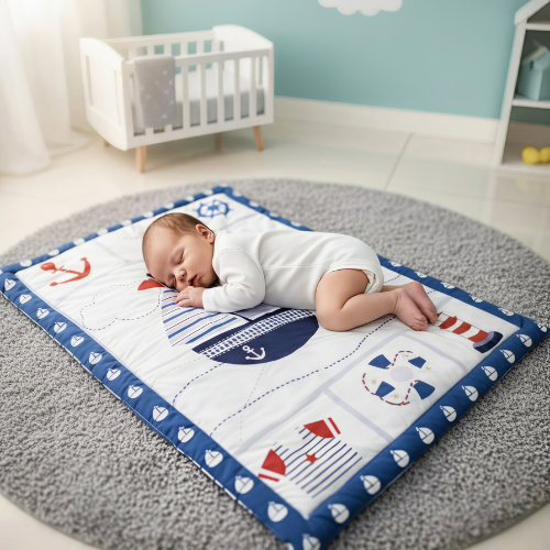 Unisex Born Baby Poster Style Cotton Quilt (Godadi) – Soft & Comfortable Baby Sleeping Mat