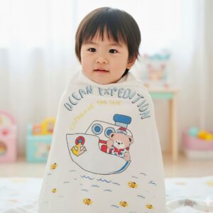 Unisex Newborn Baby Digital Print Muslin Shawl (0–3 Years) – Soft & Breathable Baby Wrap