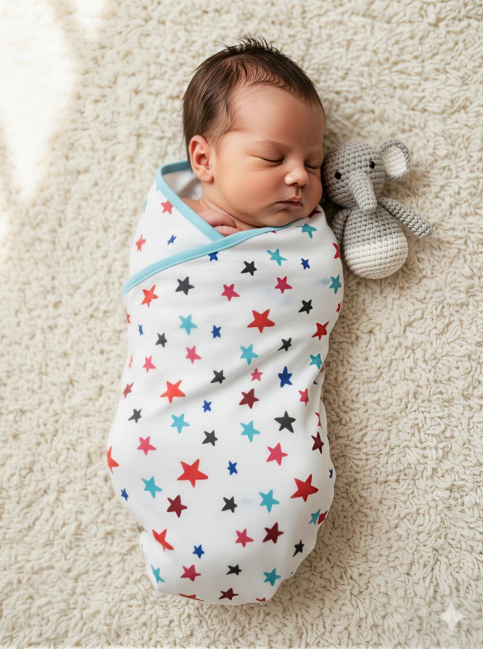 Unisex Newborn Baby Striped Swaddle – Soft Cotton Hosiery, Breathable & Comfortable