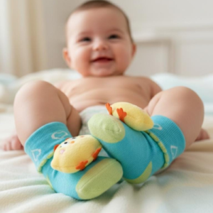 Unisex Born Baby Soft Cotton Socks for 3–9 Months – Anti-Slip Cute Design Baby Socks