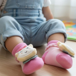 Unisex Born Baby Soft Cotton Socks for 3–9 Months – Anti-Slip Cute Design Baby Socks